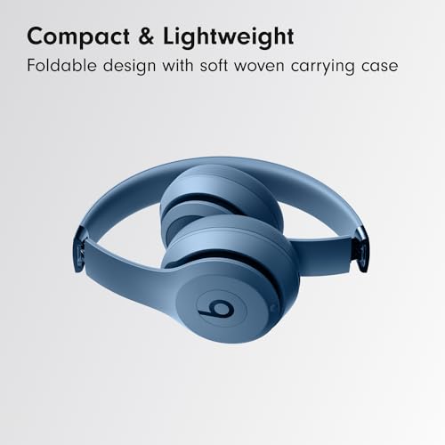 Beats Solo 4 - Wireless On-Ear Bluetooth Headphones, Up to 50-Hour Battery Life, Ultra-Lightweight Comfort, Powerful and Balanced Sound, Apple & Android Compatible - Slate Blue - color: Slate Blue, style: Standalone