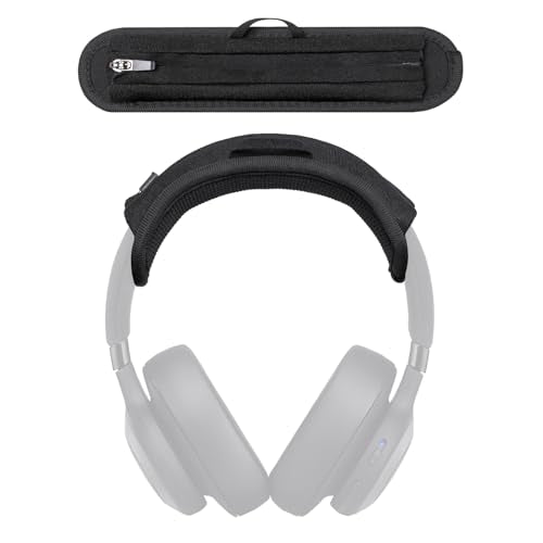 Headband Cushion Cover Compatible with JBL E65BTNC, Live 460NC, Live 500BT, Live 650BTNC, Live 770NC, Live 660NC, Duet NC, Live 670NC, 6mm Thick Cushion, No Wobble Zipper Slider, Hanging Loop
