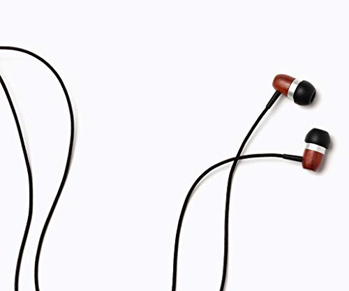 Symphonized Premium Wooden Earphones Wired (3.5mm Jack) Deep Bass Sound, 3D Sound, Microphone Volume Control, 90% Noise Cancelling Earphones for Android