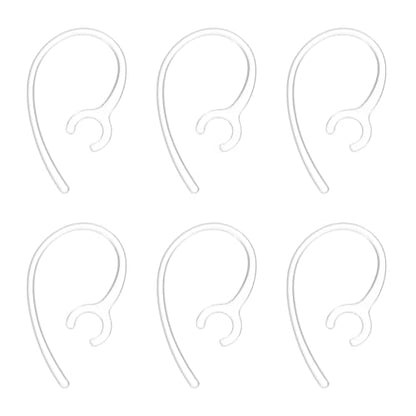 12 Pcs Replacement Ear Hooks 9mm/0.35", Clear Soft PC | Universal Small Ear Loop Clips Anti-Slip Earbuds Replacement for Single-Ear Bluetooth Headset - color: Clear