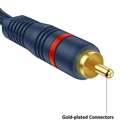 RCA Splitter 1 Male 2 Female 2 Pack, Y RCA Audio Split Adapter