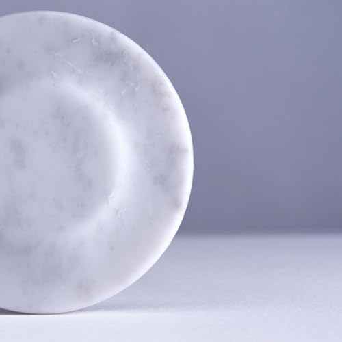 Einova Classic Stone – Marble Wireless Charging Pad Designed in Italy, Integrated 6 ft USB-C Cable, Smartphones, Wireless Earbuds, Smartwatches – White Carrara Marble - color: White Carrara marble – Classic Stone
