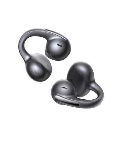 Baseus Bowie MC1 Pro Open Ear Clip-On Headphones, Hi-Res LDAC & HiFi4 Acoustic Sound, 5g Ultra-Lightweight Comfort, SuperBass 2.0, DNN 4-Mic AI Clear Calls, IP67 Waterproof, Bluetooth 6.0 - color: Black