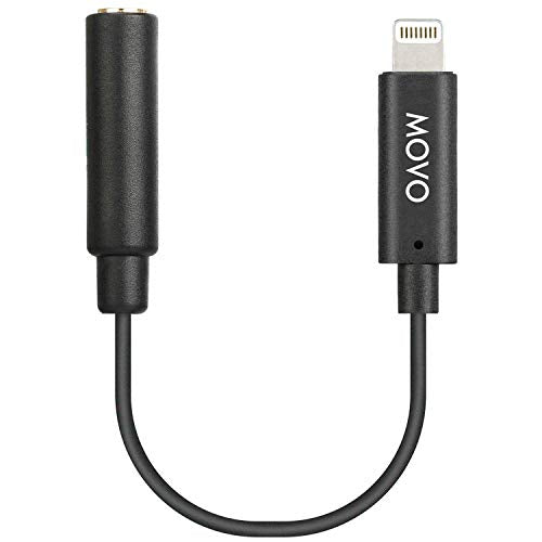 Movo IMA-2 3.5mm TRS to Lightning iPhone Headphone Adapter - Apple Aux Adapter for Mics and Headphones - 3.5 mm TRS Audio Cable to Lightning Adapter