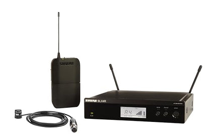 Shure BLX14R/W85M Rack-Mount Lavalier Audio System J11 Band (596–620 MHz) – BLX4R Receiver, BLX1 Bodypack & WL185m Cardioid Lavalier Mic, Up to 14 Hr Battery, 300 ft Range