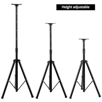 QWORK 2 Pack Adjustable PA Speaker Stands 39–77 Inches – Stable Tripod Mount for Stage, Studio & Events