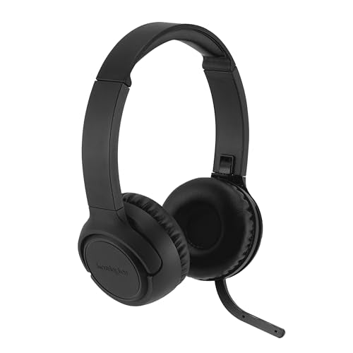 Kensington H1050 EQ Wireless Headset with Microphone, Bluetooth 5.4, ENC Microphone, Earcup Controls, Black (K80182WW) | Bluetooth 5.4 connection, ENC noise-canceling microphone, earcup call and volume controls - size: Wireless/On-ear