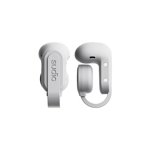 Sudio Audio B3 Open-Ear True Wireless Earbuds – Bluetooth 5.3 Clip-On Headphones with Secure Fit, Sweat-Resistant, Built-in Mic, Long Battery Life, Compatible with iPhone & Android (White) - color: White
