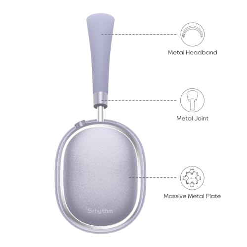 Srhythm NiceComfort 95 Adaptive Noise Cancelling Headphones Wireless | Bluetooth with Spatial Audio,Transparency,ENC,HD Sound,Low Latency for Gaming,Slim Headphones Lightweight - color: Romantic Purple