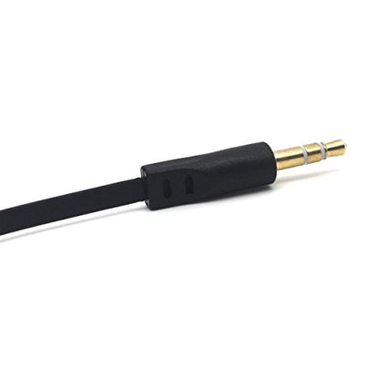 3.5mm Male Stereo Audio Flat Cable, 15cm, 2 Pack, 1/8" TRS Jack Plug Headphone Headset AUX Cord - color: Straight Plug