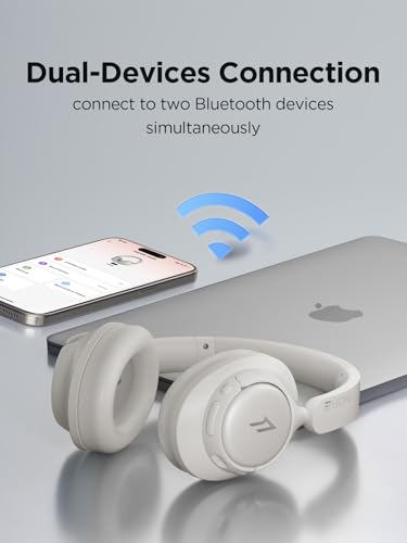 1MORE Wireless Bluetooth Noise-canceling Headphones - HQ31 SonoFlow SE Over-Ear Headphones with Hi-Res Audio, 90H Playtime, Clear Calls, Preset EQ Via App, Comfort for Home Office Travel(Oat White) - color: Oat White