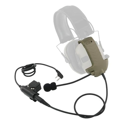 Microphone & PTT for Walker's Razor Noise Cancelling Headphones Airsoft（Tan） - color: Tan