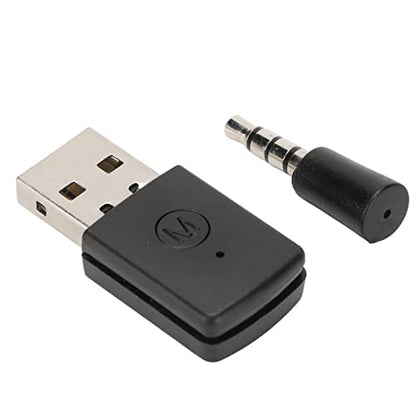 POCREATION Bluetooth USB Adapter for PS5 Gaming, Dual Mode Wireless Audio Transmitter Receiver, Plug & Play Bluetooth Dongle for Console Voice Chat, PS5 Controller, PC, 3.5mm Mic, Long Range