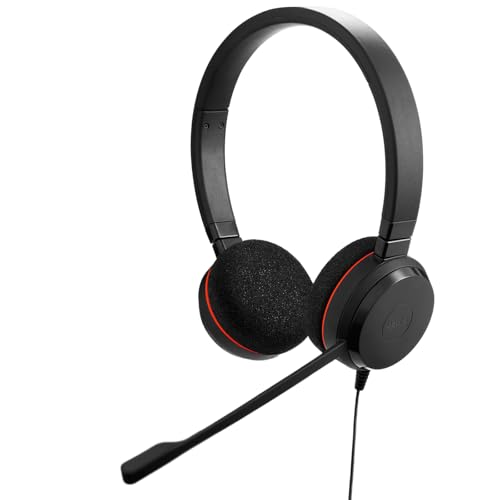 Jabra Evolve 20 Wired Headset (2025 Edition) with USB-A/USB-C, Black - color: Black, style: Teams Certified