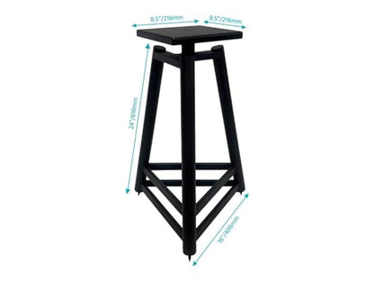Monolith Easel Style Speaker Stand, 24in (Each) Adjustable Spikes, Supports up to 100 LBS, Sturdy Construction, Compatible with Most Bookshelf Speakers