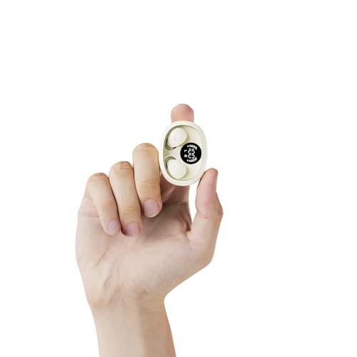 Mini Invisible Sleep Wireless Bluetooth Headphones,Mini Invisible Silicone Sleep Earbuds for Side Sleepers,Invisible Headphones, Bluetooth Headset, for Music, Work, Study (Khaki) - color: Khaki