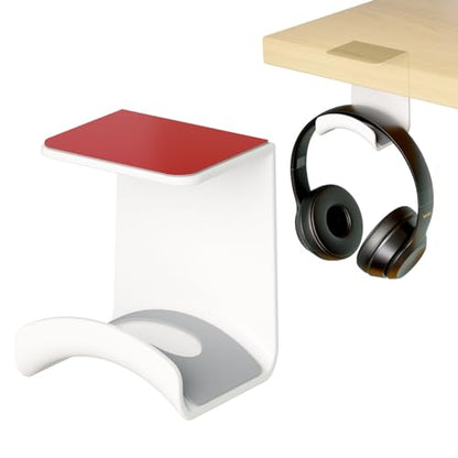 Gmae Headphone Stand for Desk Mini Headset Hanger Holder with Strong Adhesive Headset Stand Headphone Holder (Under Desk White)