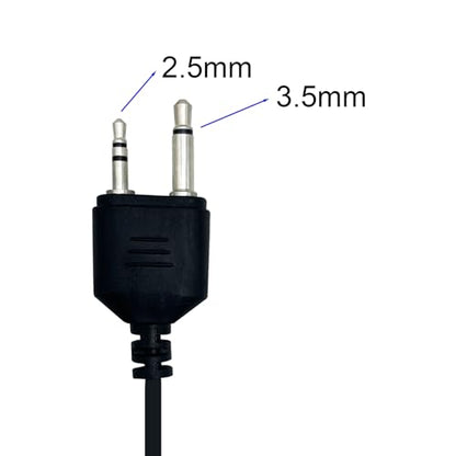Walkie Talkie Earpiece with Mic 2 Pin G Shape Clip-Ear Radio Earpiece Headset with Mic Compatible with Midland GXT1000VP4 LXT500VP3 GXT1050VP4 GXT1000XB, Pack of 2