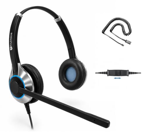 TruVoice HD-550 Office Headset with HD Sound and Noise Canceling Microphone - Compatible with Cisco 6000, 78xx, 88xx, 89xx, 98xx Series + 7931 7940 7941 7942 7945 7960 7961 7962 7965 7970 7975 Phones - size: Double Ear (DUO)