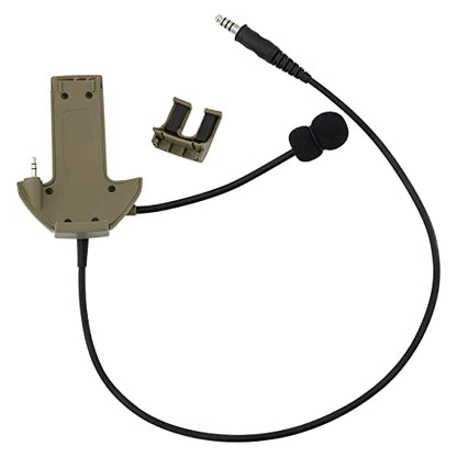 Microphone & PTT for Walker's Razor Noise Cancelling Headphones Airsoft（Tan） - color: Tan