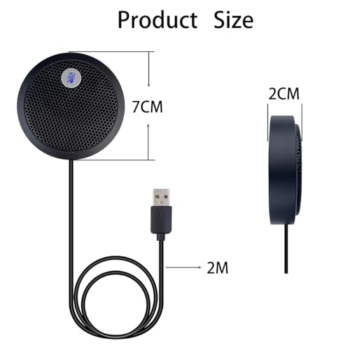 USB Computer Microphone, Conference USB Microphone, Mute Button with LED Indicator, Omnidirectional Condenser PC Mic for Video Conference, Plug&Play for PC, Laptop, Mac(No Speaker)