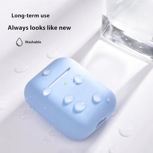 Shockproof Silicone Case Precise Fit Not Slip Design Lightweight Strong Cover Effect Resistant Cases for Earbud - color: Blue