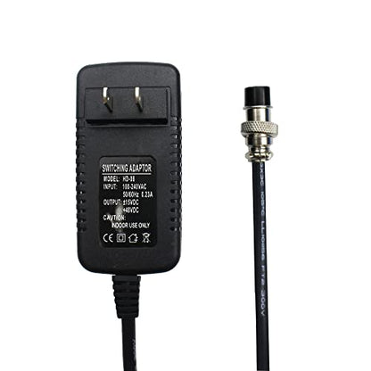 4-Pin Power Supply Adapter for F4/F7/CT4-16 Audio Mixers | for 4/6/8/12/16 Channels Professional Sound Mixing Console with 15VDC for 4-Hole Connector for Home Karaoke and PA System