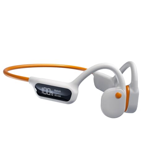 IHAO Swimming Headphones True Bone Conduction Open Ear Headset MP3 Player Built-in 32G Memory IP68 Underwater Waterproof Stereo Bluetooth Earphone for Driving Bicycling Running Skiing-X10 White - color: X10 White