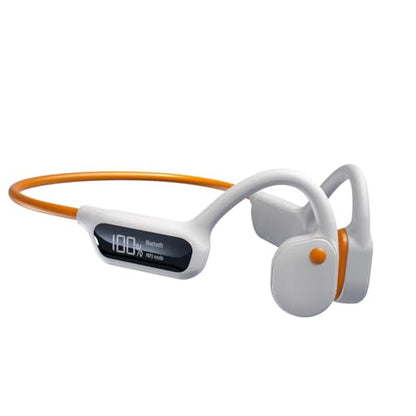 IHAO Swimming Headphones True Bone Conduction Open Ear Headset MP3 Player Built-in 32G Memory IP68 Underwater Waterproof Stereo Bluetooth Earphone for Driving Bicycling Running Skiing-X10 White - color: X10 White