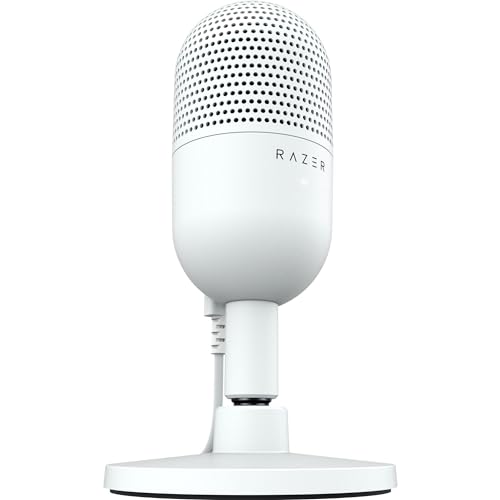 Razer Seiren V3 Mini USB Microphone: Condenser Mic-Supercardioid Pickup Pattern-Tap-to-Mute Sensor with LED Indicator-Shock Absorber-Ultra Compact-PC,Discord, OBS Studio, XSplit-White (Pack of 10) - size: Mini (Pack of 10)