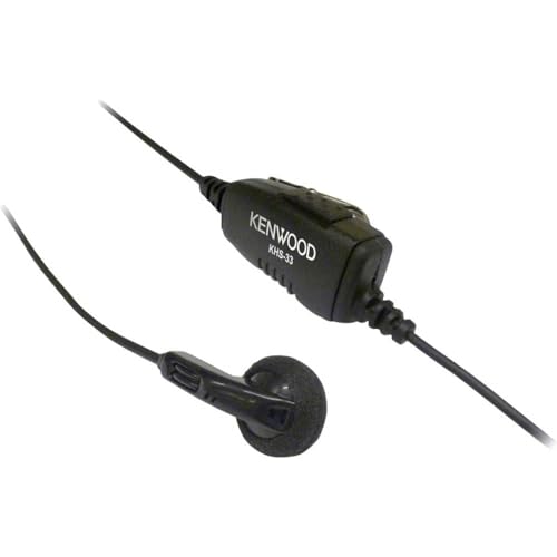 Kenwood KHS-33 Earbud Earpiece with Inline Mic & PTT – Lightweight 1-Wire VOX Compatible for PKT-23 ProTalk Two-Way Radios, Secure Clip for All-Day Use, OEM | Single-Wire Earpiece Design | In-Line Push-to-Talk Mic | Lightweight Fit | Clear Audio Transmiss