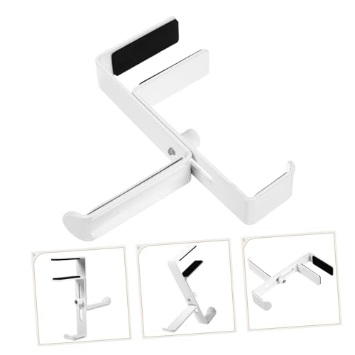 Desk Clamp Headphone Hanger Stand Metal Headphone Rack Non-Slip Pad for Multiple Space-Saving - color: White