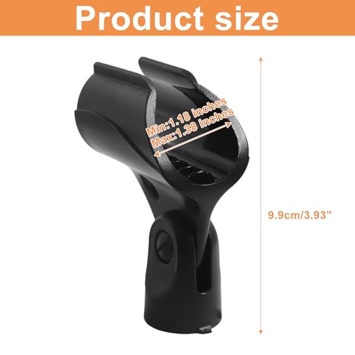 2 Pack Universal Microphone Clip Holder | Suitable Handheld Microphones, 5/8" Male to 3/8" Female Adapter, Compatible Mic Stand, For Musicians/Performers - size: 2 Clips (No adjustment knob)