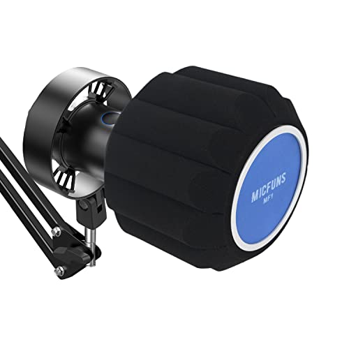 MF2 Microphone Windscreen Pop Filter,Side Cutout 45-60-mm Suspended Microphones SM7B, Sound Absorbing Foam Reducing Noise And Reflections