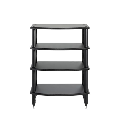 Pangea Audio Vulcan X Four Shelf Audio Rack Media Stand, and Components Cabinet Carbon Fiber Vinyl - color: Carbon Fiber Vinyl