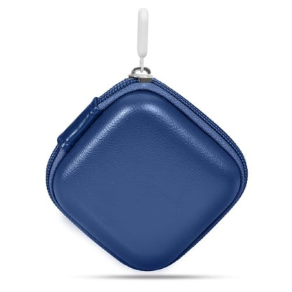 1 Pack Earbud Case & Headphone Case, Deep Blue | Durable, PU Leather, EVA hard shell, Protective Storage for AirPods, Wireless Earbuds & Wires