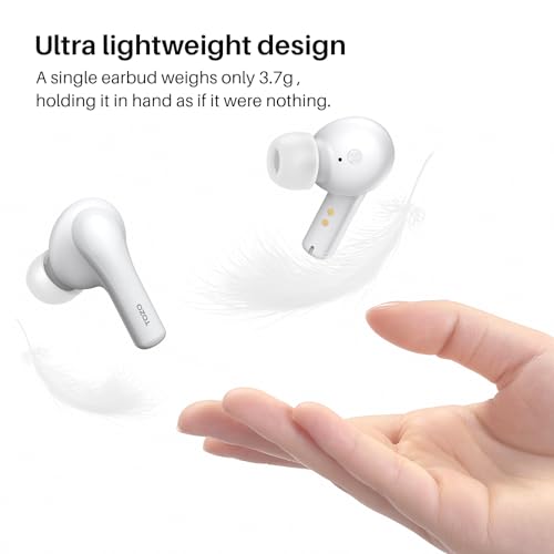 TOZO A2 Mini Wireless Earbuds, Ultra Lightweight Bluetooth 5.3 Headphones | Comfortable Fit Ear buds, Clear Calls with Built-in Mic, Immersive Premium Sound, 20H Playtime, in Ear Headset, White - color: White