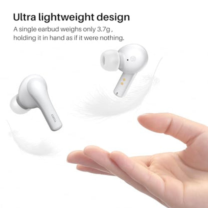 TOZO A2 Mini Wireless Earbuds, Ultra Lightweight Bluetooth 5.3 Headphones | Comfortable Fit Ear buds, Clear Calls with Built-in Mic, Immersive Premium Sound, 20H Playtime, in Ear Headset, White - color: White