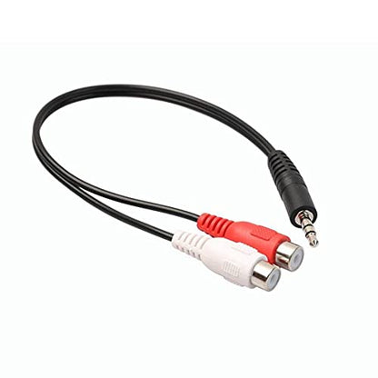 GRLRCR 8 Inches 3.5mm Male to 2 RCA Female Jack Stereo Audio Y Cable Adapter for Smartphones, Tablets, MP3, Home Theater, HDTV, Gaming Consoles, Hi-Fi Systems and More(2 Pack) - size: 3.5mm Male to 2 RCA Female