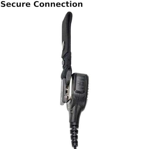 Radio Mic Holder Snap Slot, Epaulet Shoulder Mic Clips for Law Enforcement | Traditional Black Epaulet Microphone Carrier for First Responder Uniforms, Tactical Mic Clip