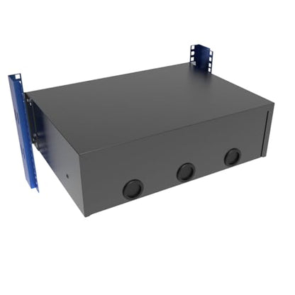 3U Server Cabinet Case 19" Rack Mount Lockable Drawer with Key | Metal Rack Sliding Drawer with Cable Management Holes for 19-inch Server Rack and Network Cabinet,12.6" Depth (3U) - size: 3U