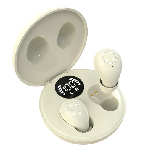 Invisible Sleep Earbuds,Mini Sleep Earbuds Headphones Wireless Bluetooth 5.4,Mini Invisible Wireless Earbuds for Small Ear Canals,Soft in-Ear Ear Plugs for Sleeping Small Ears Gym (Khaki) - color: Khaki