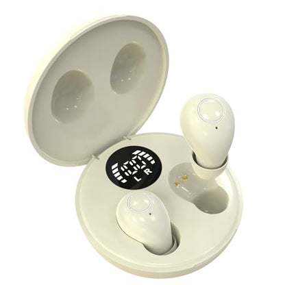 Invisible Sleep Earbuds,Mini Sleep Earbuds Headphones Wireless Bluetooth 5.4,Mini Invisible Wireless Earbuds for Small Ear Canals,Soft in-Ear Ear Plugs for Sleeping Small Ears Gym (Khaki) - color: Khaki