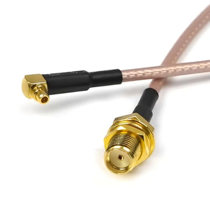 2PCS MMCX SMA Pigtail Antenna Cable, Right Angle MMCX Male to SMA Female Coaxial Cable, RG316 Low Loss 6Inch(15cm) 90 Degree MMC X to SMA Extension Jumper for CB Radios,FPV Drone,Router