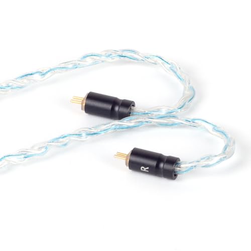 8 Core Braided Headphone Upgrade Cable, Headphone Replacement Cable, Silver-Plated Copper Upgrade Cable for C10 C16 KZ ZST ES4 AS06 ZS7 Earphones(Silver Blue, 2 PIN 3.5MM) - size: 2 PIN 3.5MM