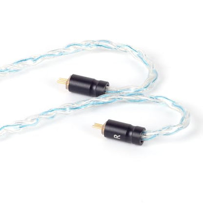8 Core Braided Headphone Upgrade Cable, Headphone Replacement Cable, Silver-Plated Copper Upgrade Cable for C10 C16 KZ ZST ES4 AS06 ZS7 Earphones(Silver Blue, 2 PIN 3.5MM) - size: 2 PIN 3.5MM