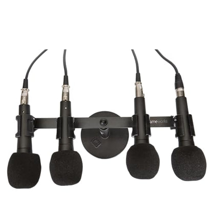 Gator Frameworks 1-to-4 Mic Mount Bar with Standard 5/8-Inch Thread Suitable for Most Microphone Stands Boom Arms (GFWMIC1TO4) - style: (4) Microphone Mounts