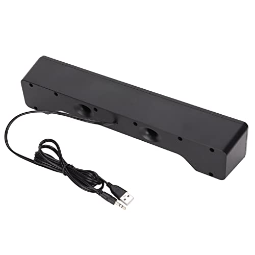 Wired Computer Speaker with Volume Control, USB Powered | Slim Soundbar for Desktop PC, Laptop, Monitor, 3.5mm Audio Input, Plug and Play