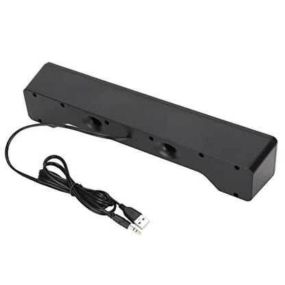 Wired Computer Speaker with Volume Control, USB Powered | Slim Soundbar for Desktop PC, Laptop, Monitor, 3.5mm Audio Input, Plug and Play