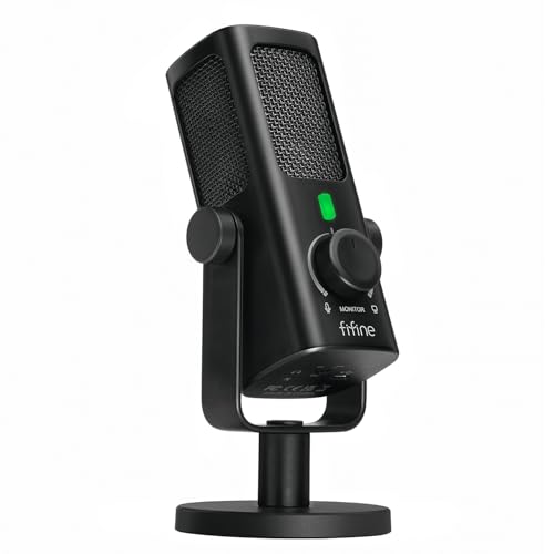 FIFINE AmpliTank PROFILE3 USB Condenser Microphone for Studio Podcast | Desktop Computer Recording Mic, Monitor Mix, Volume Control, Low-Cut Switch, Metal Built for Streaming Music Creation Vocal